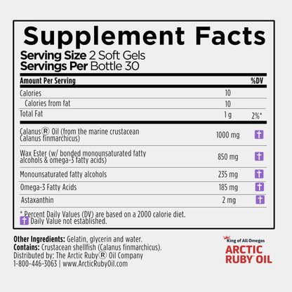 Immunocorp Arctic Ruby Oil 1000mg – Omega-3 with Astaxanthin (60 Softgels)