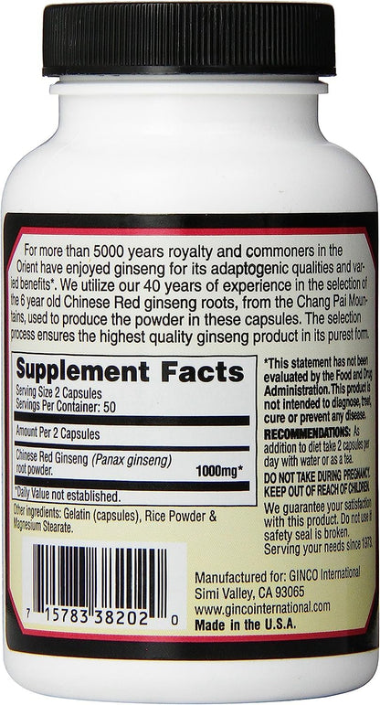 Imperial Elixir Chinese Red Ginseng Capsules – 100 Count – 3 Pack