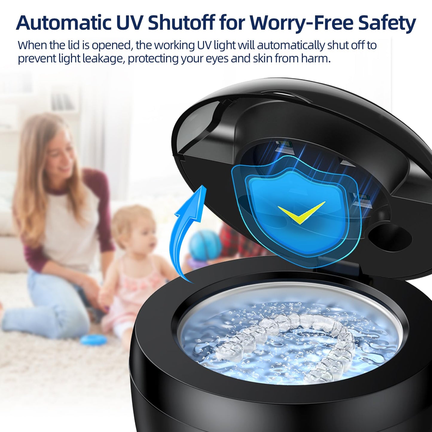 Ultrasonic Retainer Cleaner 200ml – 45kHz, 4 Modes for Dentures, Braces & Jewelry