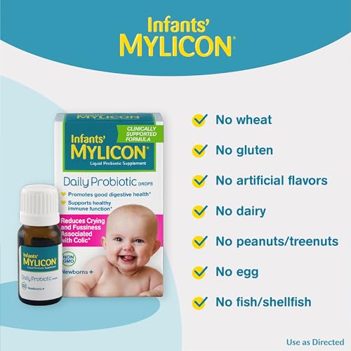 Infants' Mylicon Daily Probiotic Drops – Colic & Fussiness, 8 mL, 21 Doses