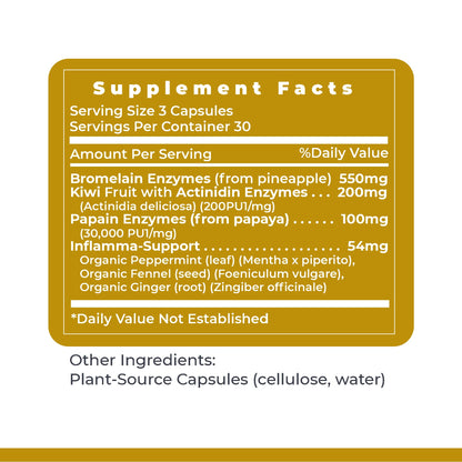 Premier Research Labs Inflammacidin – Digestive Enzymes with Bromelain & Papain – 90 Veg Caps