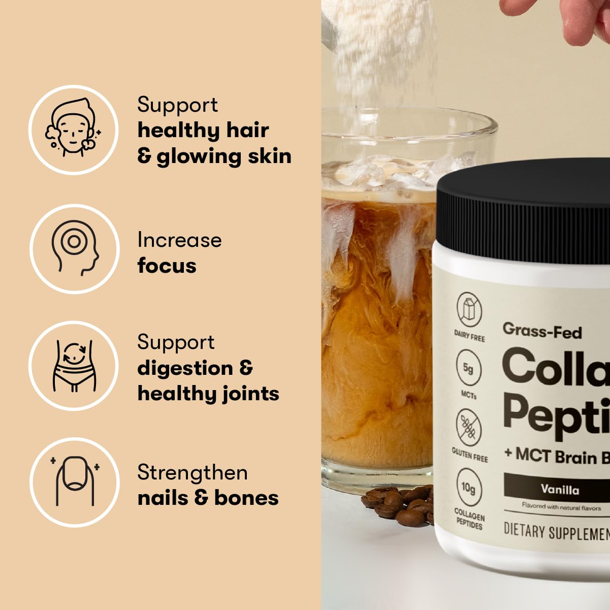 Perfect Keto Collagen Peptides with MCT Oil – Grass-Fed, Low Carb, Chocolate