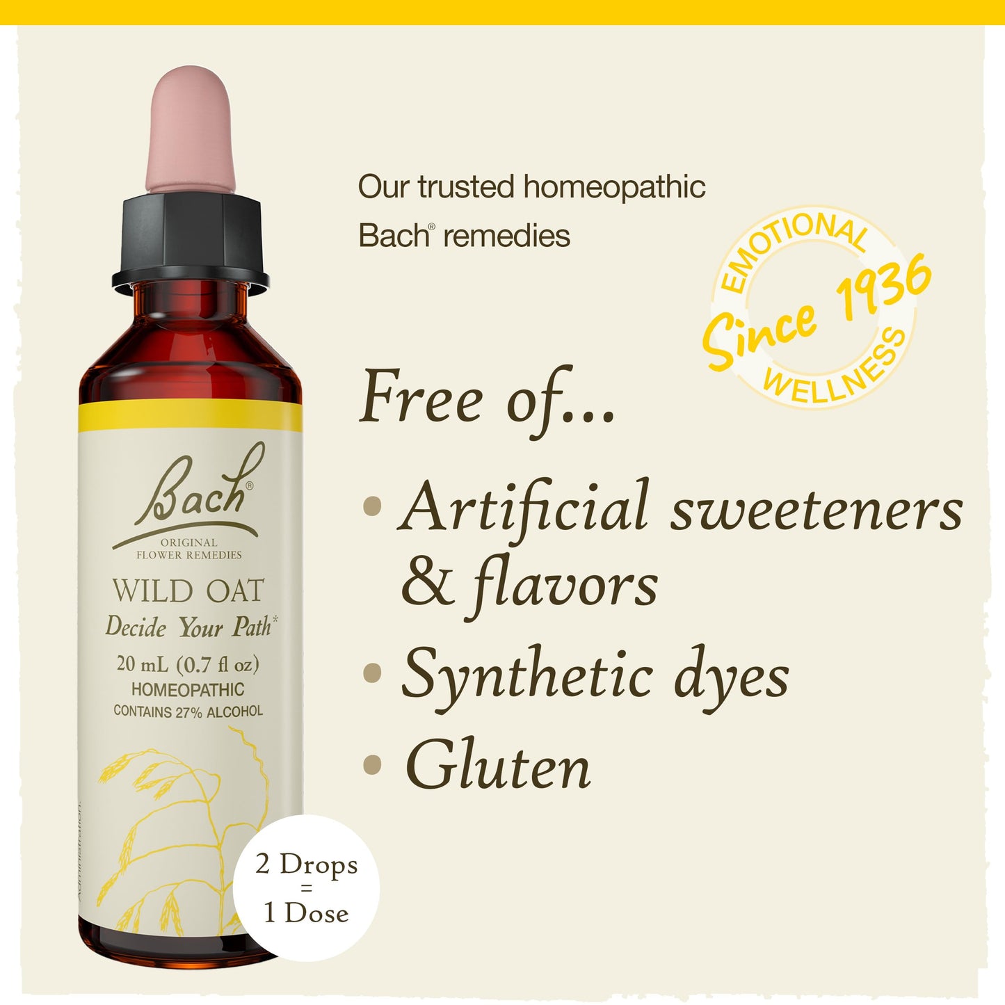 Bach Original Flower Remedies: Wild Oat - Decide Your Path | 20mL Dropper