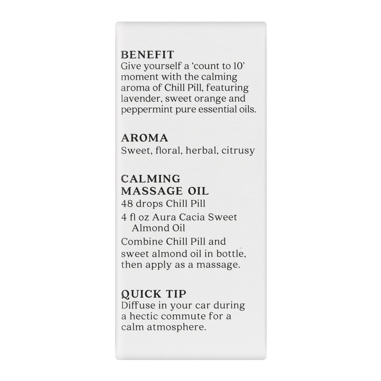 Aura Cacia Chill Pill Essential Oil Blend – 0.5 oz (Lavender, Peppermint, Orange, Basil, Chamomile & Patchouli)