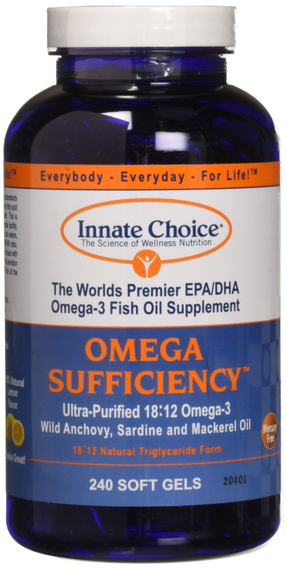 Innate Choice Omega Sufficiency Lemon 240 Capsules | Omega Supplement