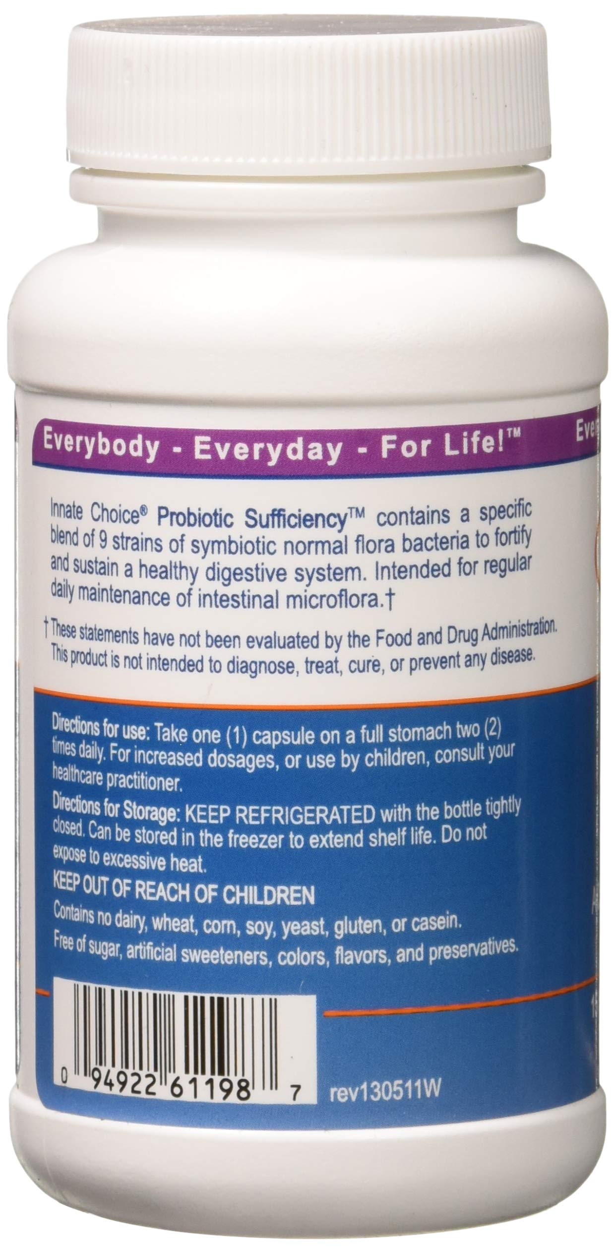 Innate Choice Probiotic Sufficiency – 60 Vegetarian Capsules for Digestive Balance