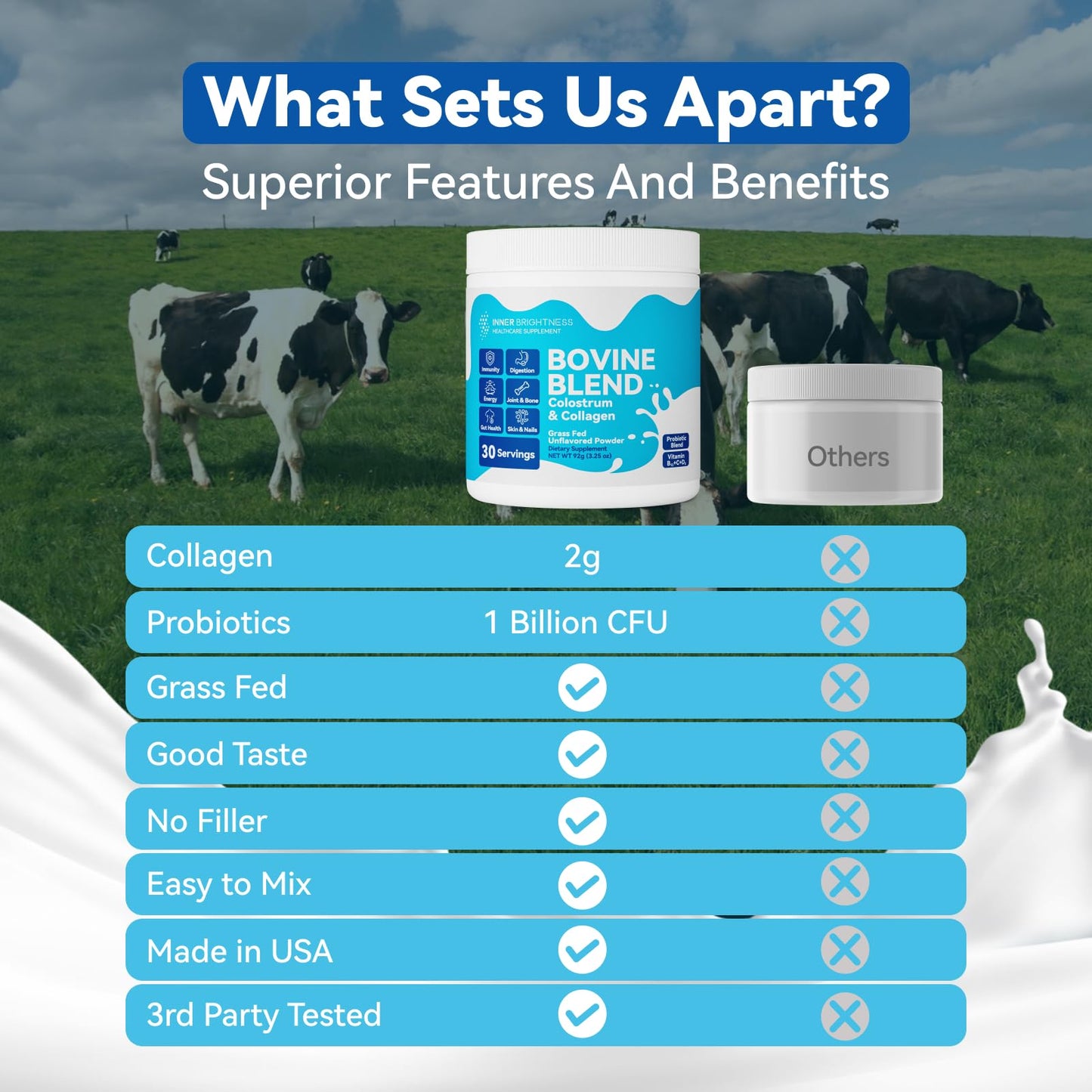 Inner Brightness Colostrum & Collagen Powder – Gut Health & Beauty (30 Servings)