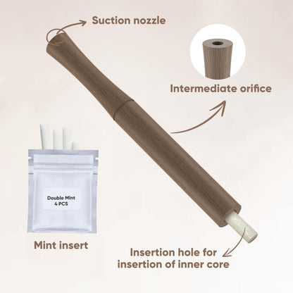 Smokeless Inhaler for Quit Smoking – 4 Inner Core Packs (Walnut)