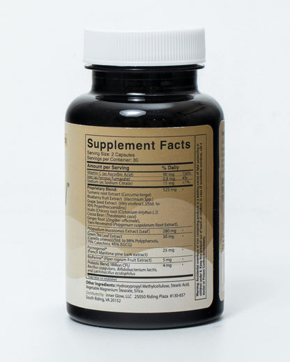 Inner Glow Age Defense Vitamins – Dermatologist & Plastic Surgeon Developed Antioxidant Formula for Photoaging and Melasma – Vegan, Gluten-Free – 60 Capsules