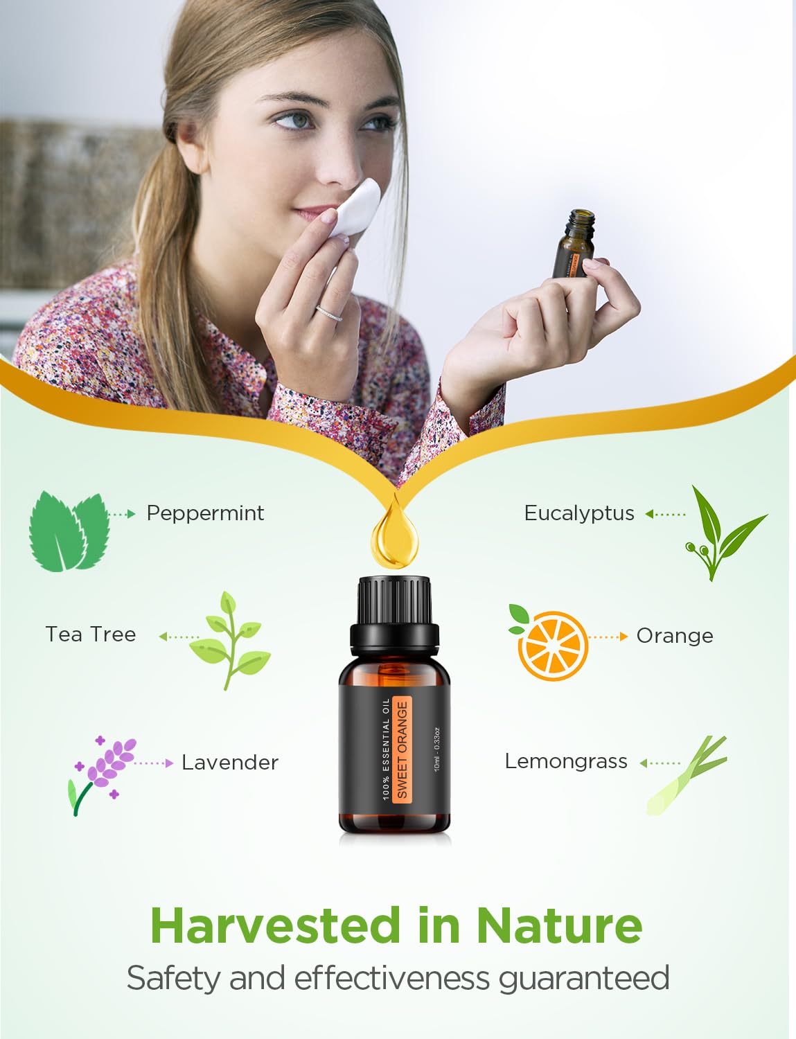 InnoGear Essential Oil Diffuser with Oils – 6-Oil Gift Set (100ml, Grey Wood Grain)