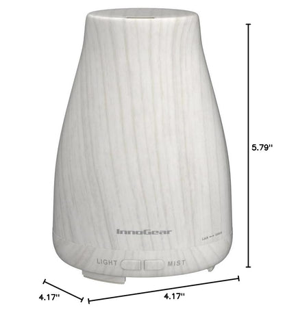 InnoGear Essential Oil Diffuser with Oils – 6-Oil Gift Set (100ml, Grey Wood Grain)