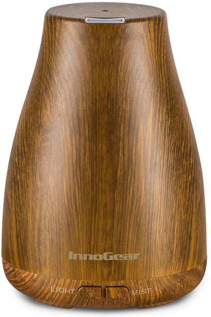 InnoGear Essential Oil Diffuser - Ultrasonic Humidifier with 7-Color LED, 2 Mist Modes, Auto Off, Bronze