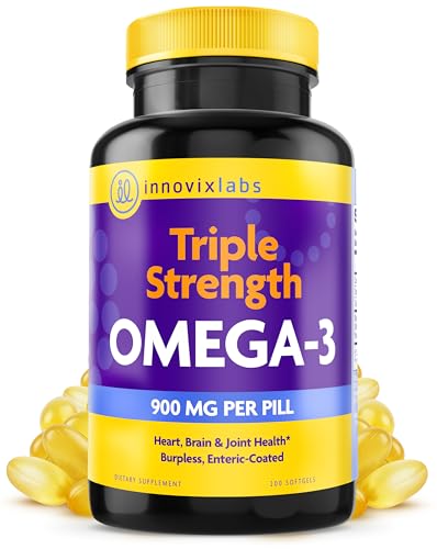 InnovixLabs Triple Strength Omega-3 900 mg EPA/DHA | Burpless, 200 Softgels
