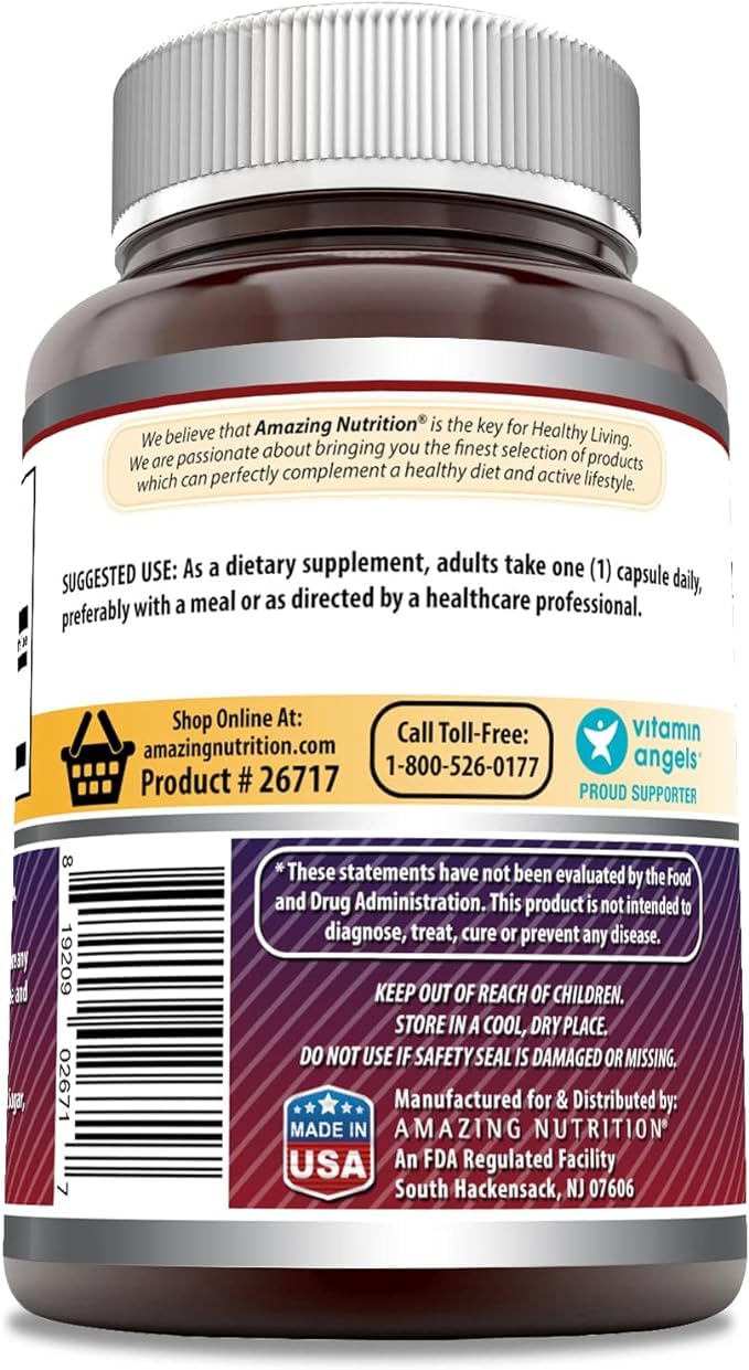 Amazing Formulas Inositol 500 Mg - Non-GMO Gluten-Free Capsules - Made in USA - Pack of 2 (100 Count)