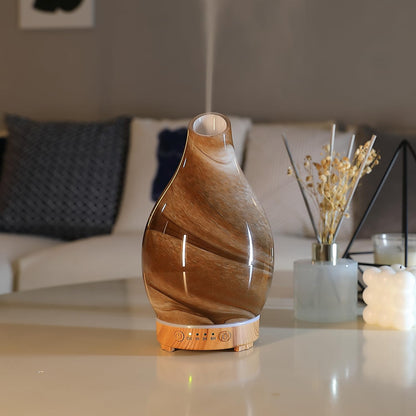 INRORNAS 160ml Essential Oil Diffuser – Art Glass Ultrasonic Diffuser