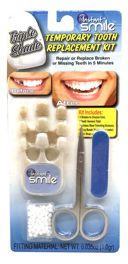 Instant Smile Triple Shade Temporary Tooth Kit - Replace a Missing Tooth in 5 Minutes