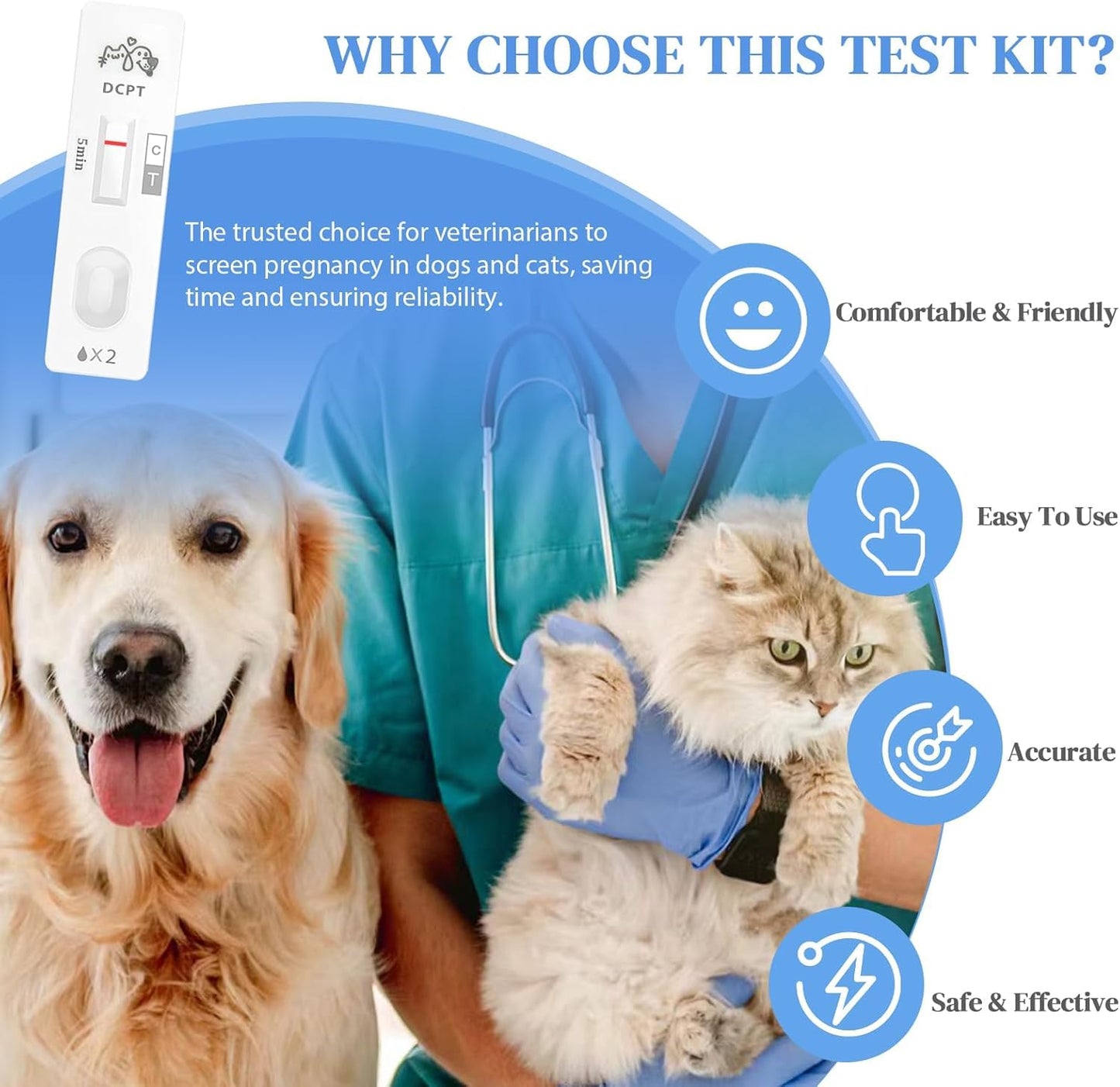 Dog and Cat Pregnancy Test Kit at Home – 5-Minute Urine Test, High Accuracy