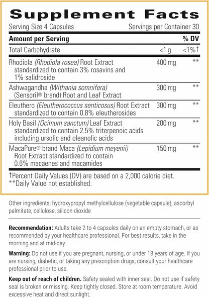 Integrative Therapeutics HPA Adapt – Adaptogenic Stress Support Supplement | Ashwagandha, Rhodiola, Maca | Vegan, Gluten-Free | 240 Capsules
