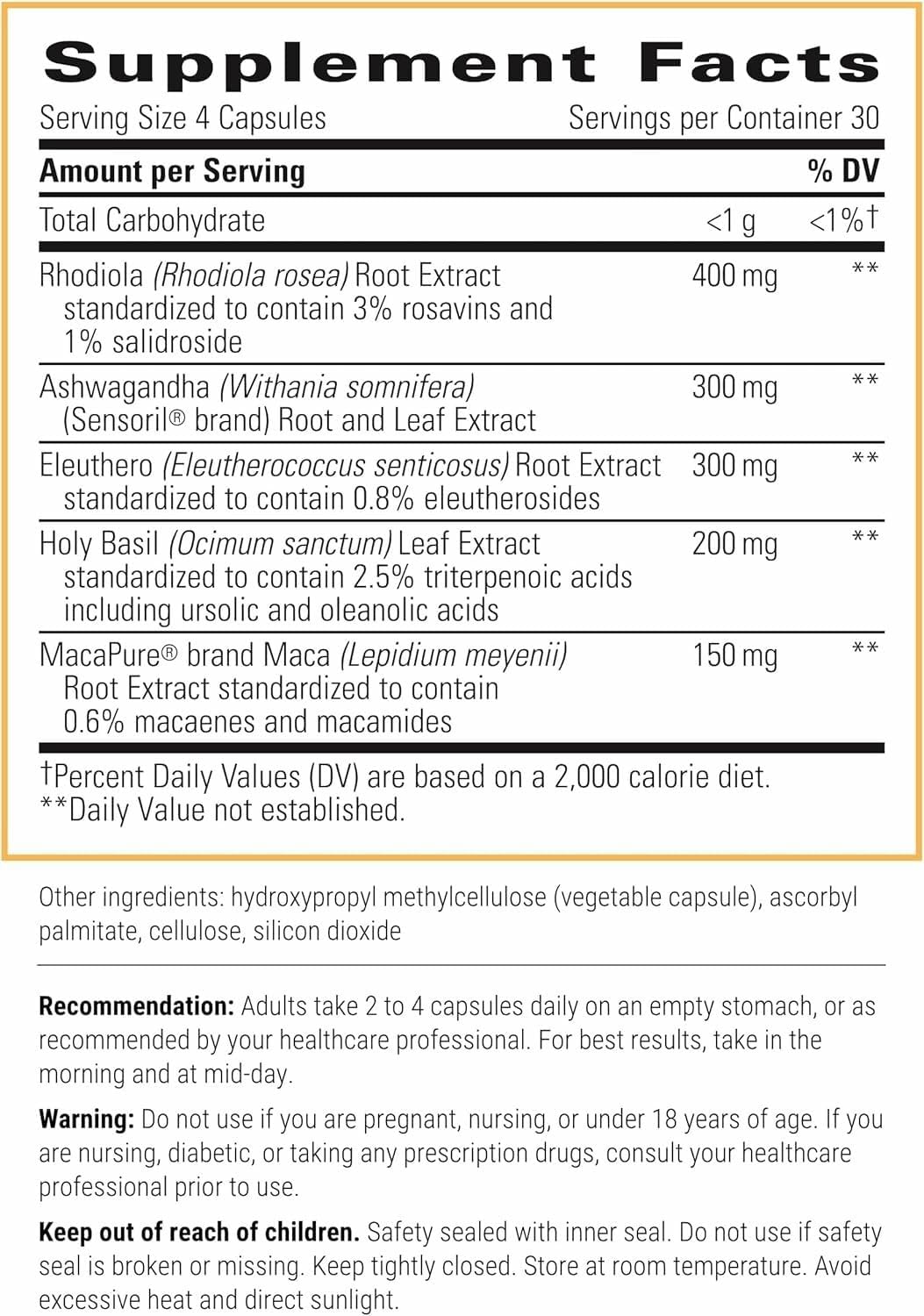 Integrative Therapeutics HPA Adapt – Adaptogenic Stress Support, 120 Capsules | Vegan, Dairy-Free & Gluten-Free