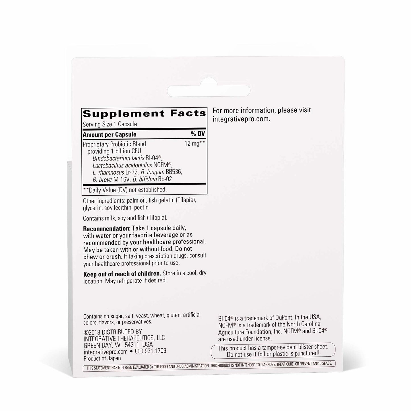 Integrative Therapeutics Pro-Flora Concentrate – Probiotic Gut Support (90 Capsules)