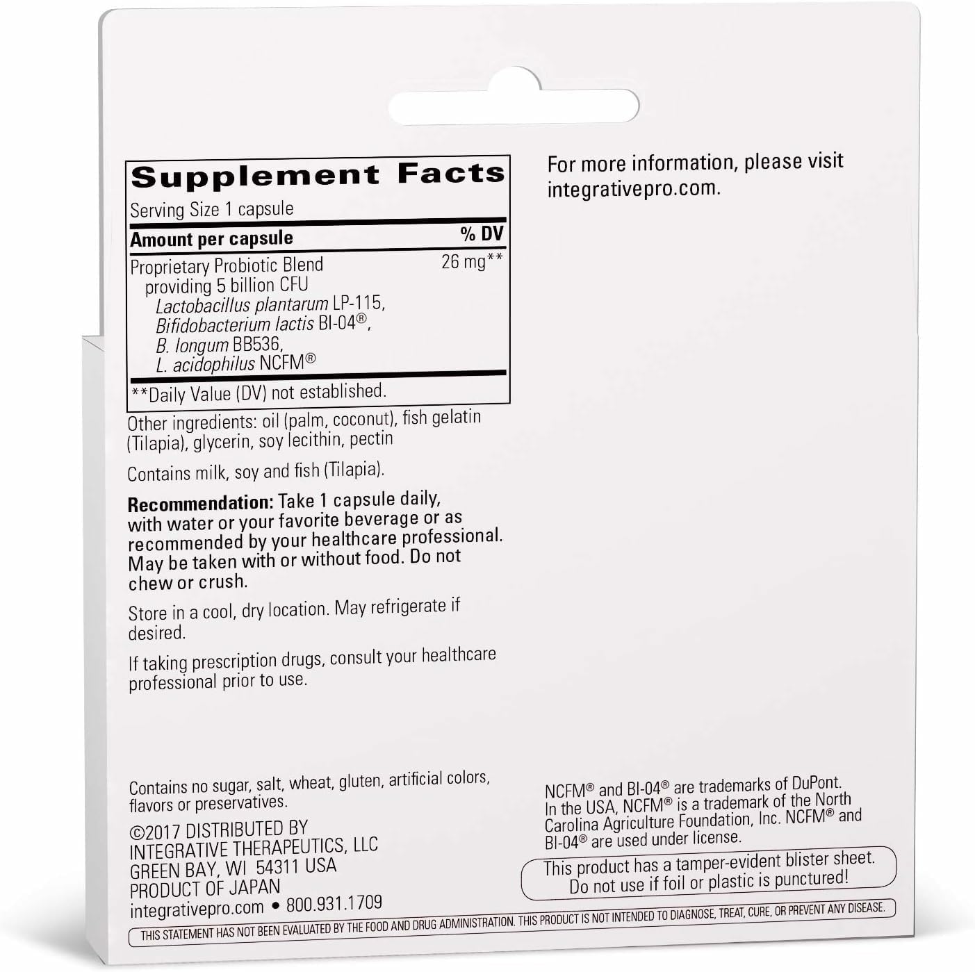 Integrative Therapeutics Probiotic Pearls Advantage – Gut Health Probiotic, 60 Capsules