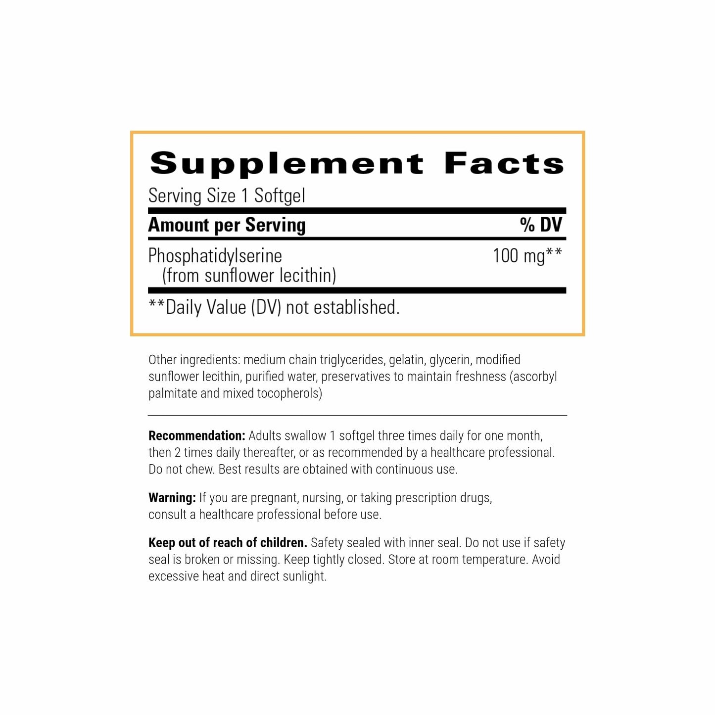 Integrative Therapeutics Phosphatidylserine – Brain Function Support Supplement | Gluten-Free, Soy-Free & Dairy-Free | 60 Softgels