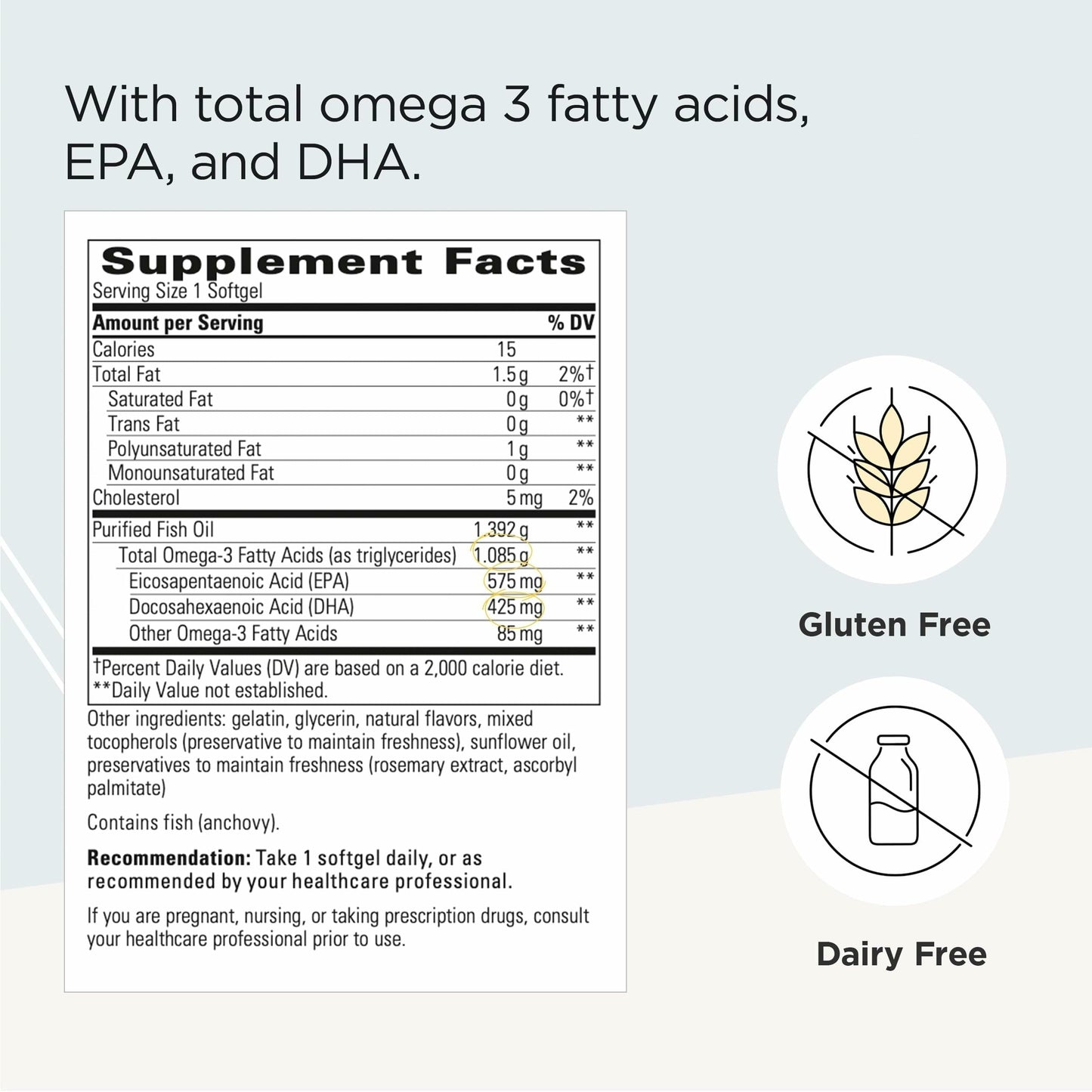Integrative Therapeutics Pure Omega Ultra HP 1392 mg – Omega-3 Fish Oil with Essential Fatty Acids – Heart Health Support* – Gluten-Free & Dairy-Free – 90 Count