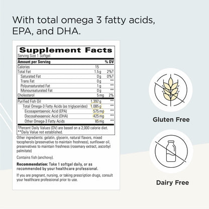 Integrative Therapeutics Pure Omega Ultra HP 1392 mg – Omega-3 Fish Oil with Essential Fatty Acids – Heart Health Support* – Gluten-Free & Dairy-Free – 90 Count