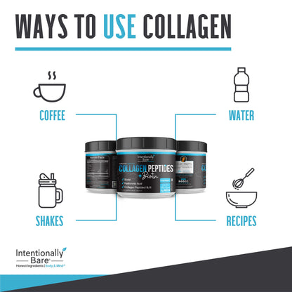 Intentionally Bare Unflavored Collagen Powder – Grass Fed, Non-GMO, 10g Protein, 40 Servings