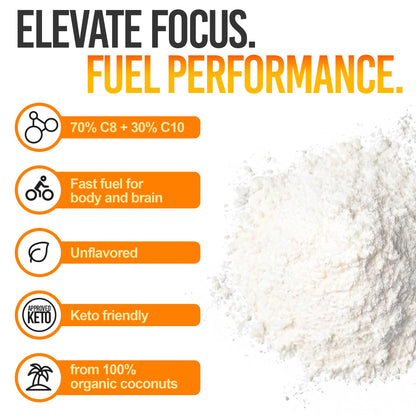 Intentionally Bare Keto MCT Oil Powder – 70% C8 / 30% C10 from Coconut Oil | Unflavored