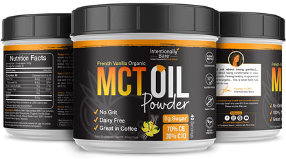 Intentionally Bare MCT Oil Powder French Vanilla Coffee Creamer – C8/C10 Keto Energy, 40 Servings