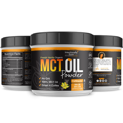 Intentionally Bare MCT Oil Powder French Vanilla Coffee Creamer – C8/C10 Keto Energy, 40 Servings