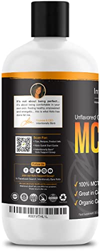 Intentionally Bare Pure C8 MCT Oil Organic – Brain Octane MCT Oil for Keto, Vegan & Paleo Diets – Unflavored 32oz