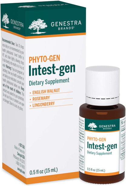 Genestra Brands Intest-gen | English Walnut, Rosemary & Lingonberry Herbal Supplement | 0.5 fl. oz.