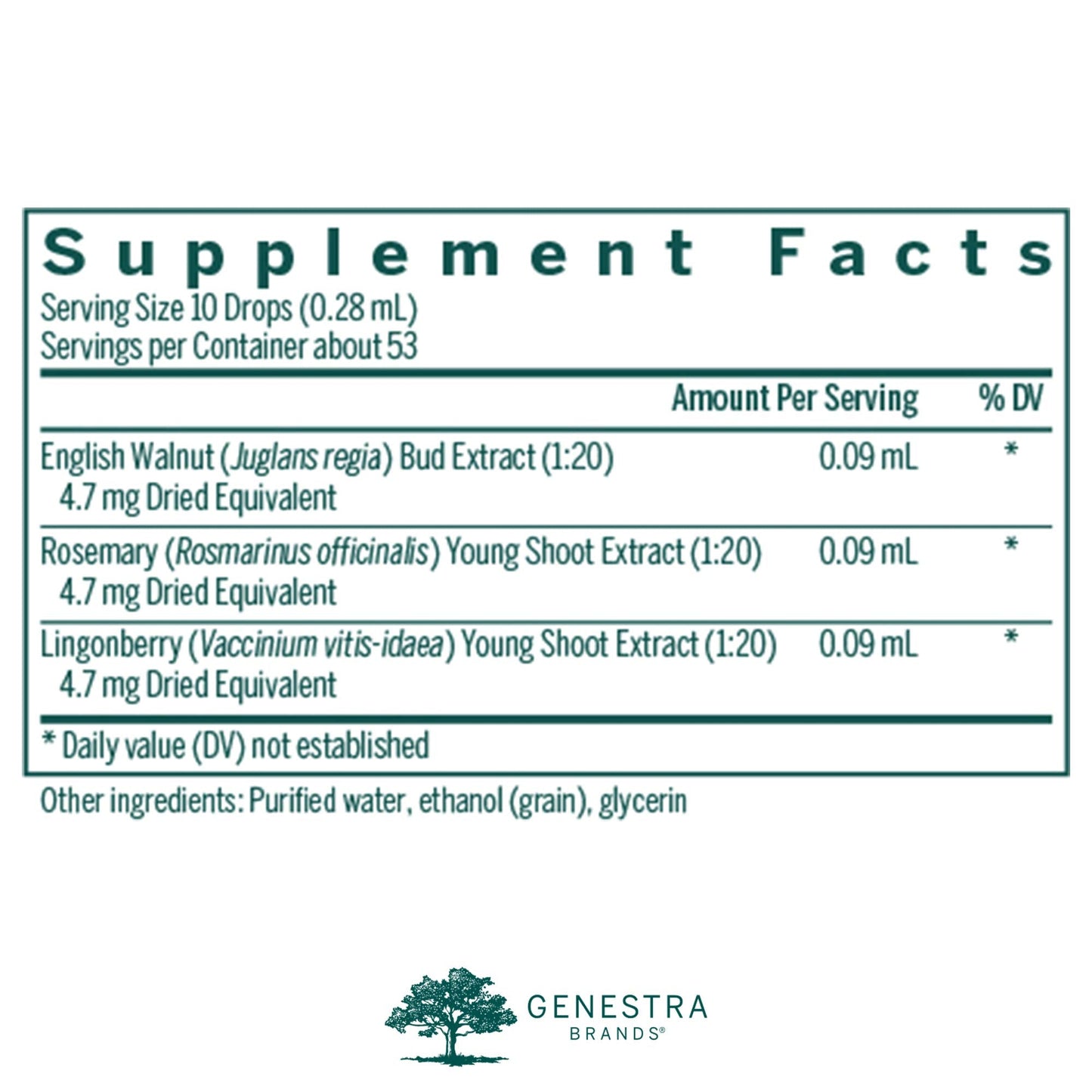 Genestra Brands Intest-gen | English Walnut, Rosemary & Lingonberry Herbal Supplement | 0.5 fl. oz.