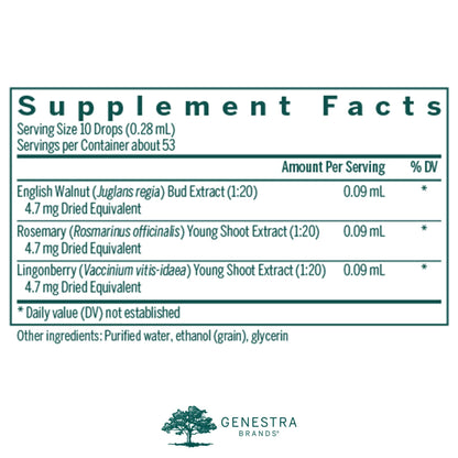 Genestra Brands Intest-gen | English Walnut, Rosemary & Lingonberry Herbal Supplement | 0.5 fl. oz.