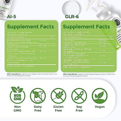 Intestinal Fortitude AI-5 & GLR-6 Digestive Health Bundle – Non-GMO, Dairy Free | 30-Day Supply
