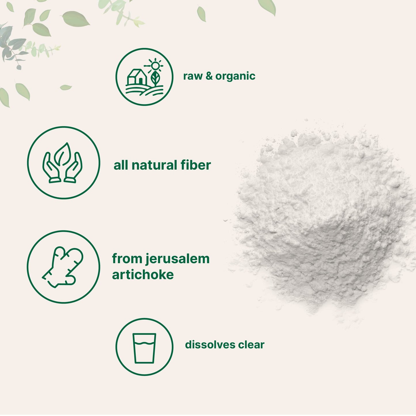 Micro Ingredients Organic Inulin FOS Fiber Powder 2.2 lb | Water-Soluble Prebiotic
