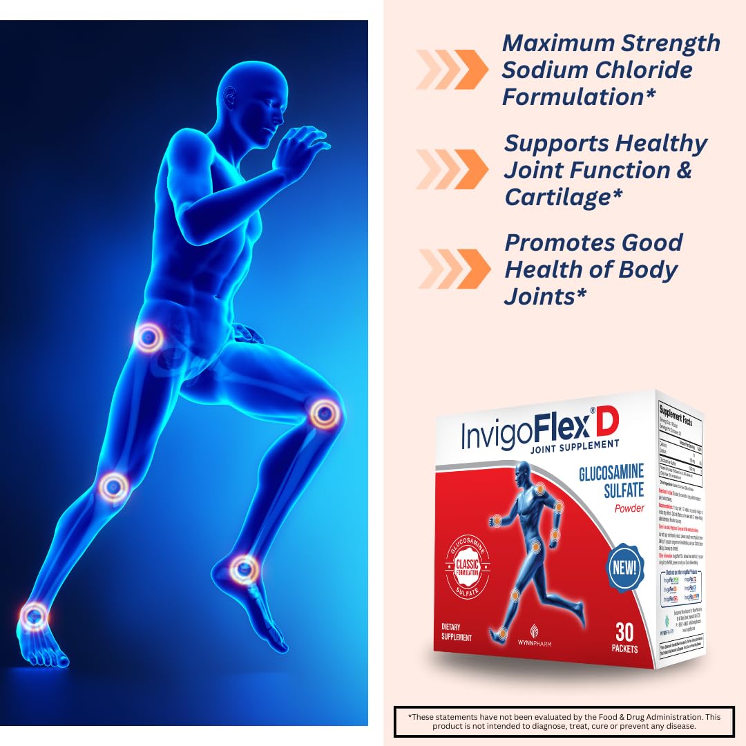 INVIGOFLEX 1500mg Glucosamine Sulfate - Premium Joint Support (60 Packets)