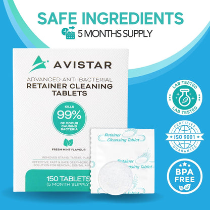 Retainer & Mouth Guard Cleaner Tablets – Mint Flavor, 300 Count