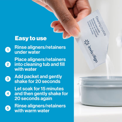 Invisalign Cleaning Crystals for Aligners & Retainers – 50 Pack with Tub
