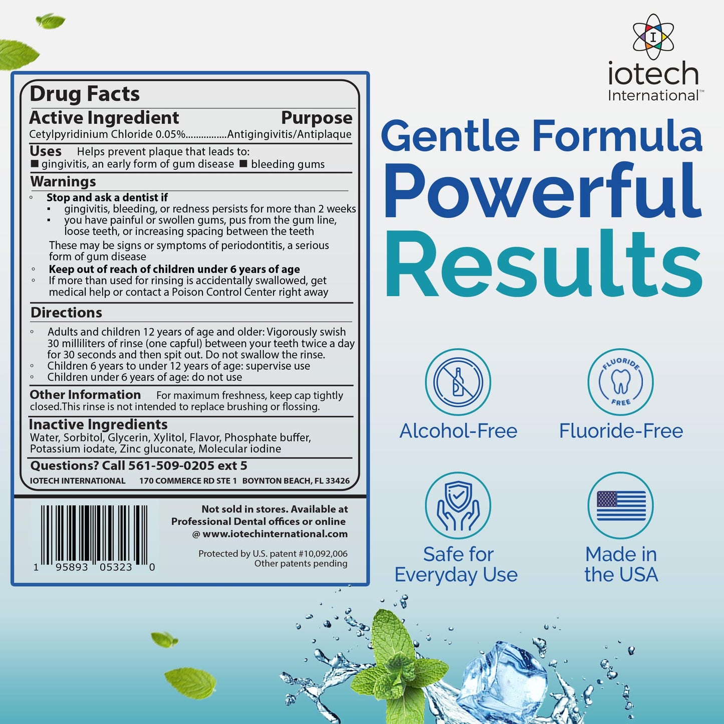 ioRinse Ultra: Dentist-Recommended Periodontal Rinse & Gum Mouthwash | 1L
