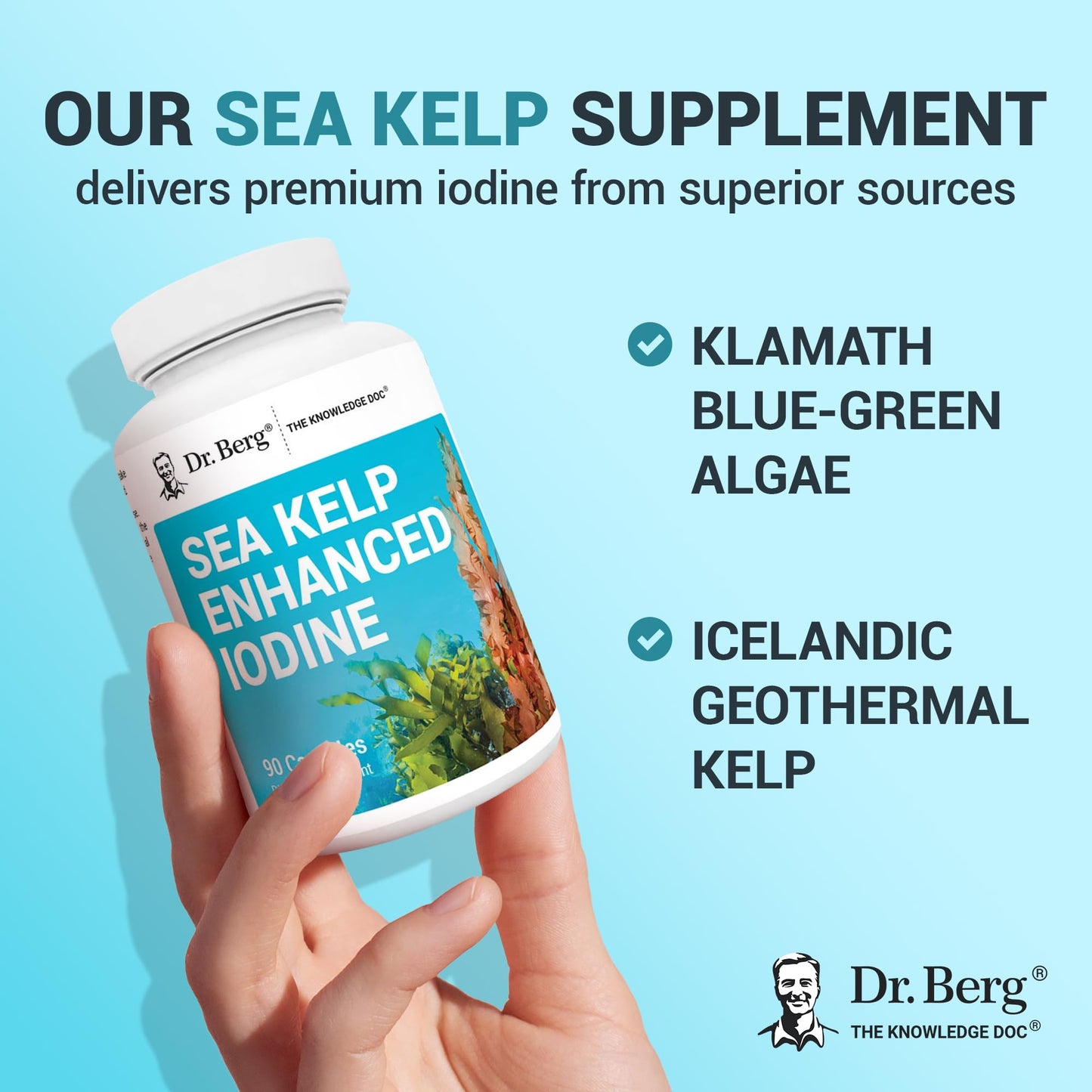 Dr. Berg Sea Kelp Enhanced Iodine – 200 mcg, 90 Capsules