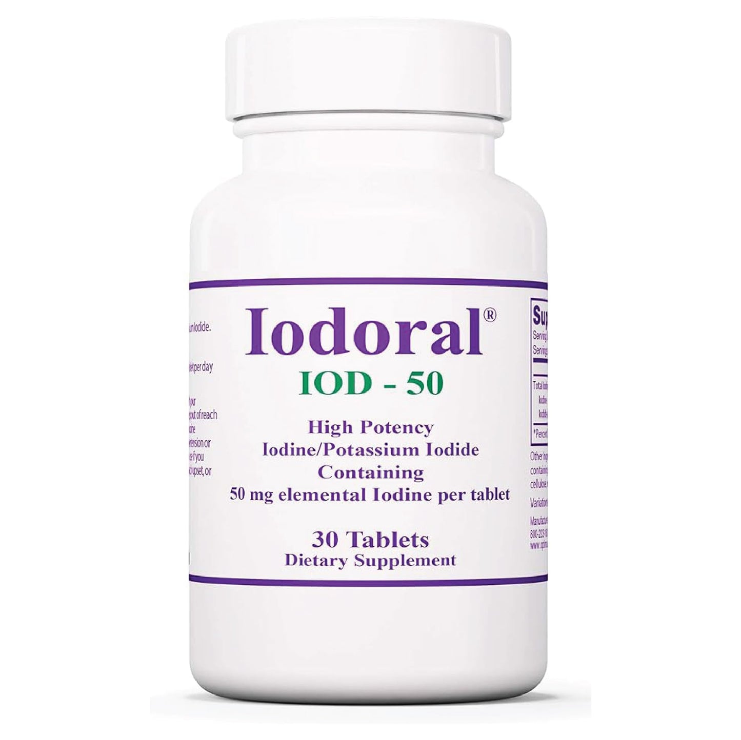 Optimox Iodoral 50 mg Supplement – Potassium Iodide Tablets for Thyroid Support | 30 Count