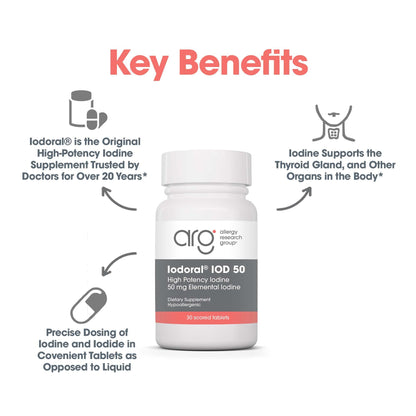 Optimox Iodoral 50 mg Supplement – Potassium Iodide Tablets for Thyroid Support | 30 Count