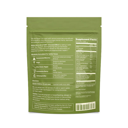 ION* Focused Mind Nootropic Drink Mix – Memory, Focus & Calm (20 Packets)