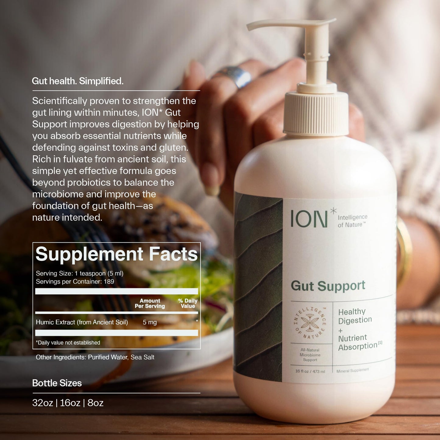 ION* Gut Support Liquid Supplement - Digestive Health & Gut Barrier Support | 16 oz