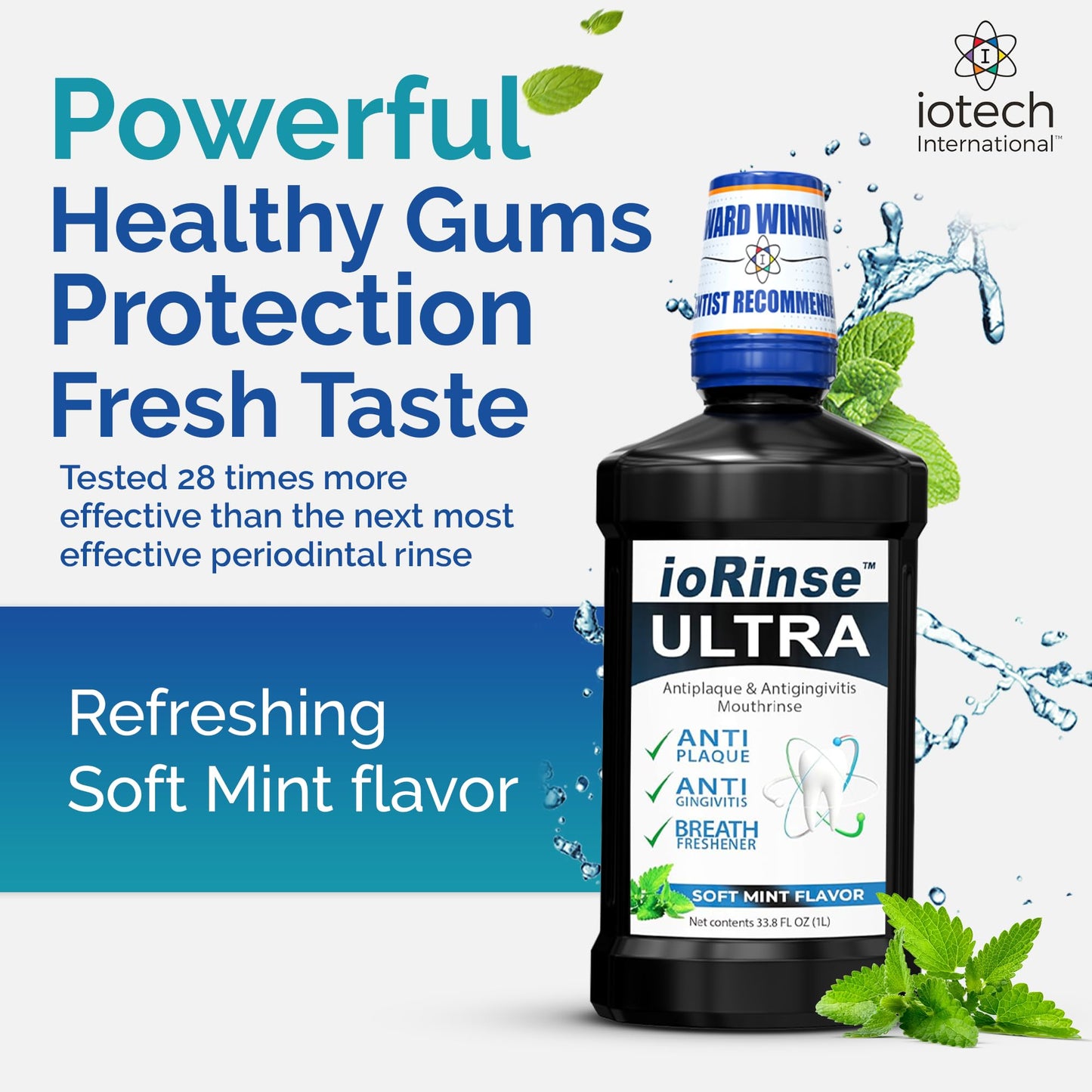 ioRinse Ultra Mouthwash – Alcohol-Free, Dentist-Recommended for Adults & Kids