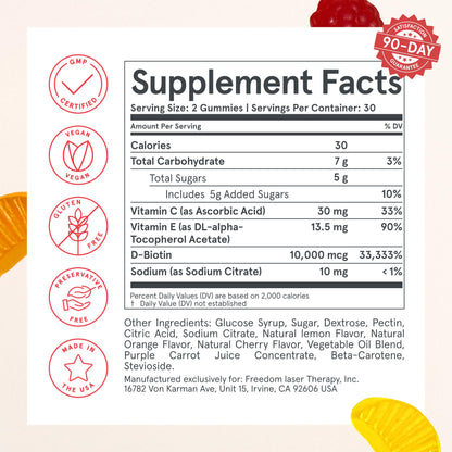 iRestore Hair Gummy Vitamins – Vegan Biotin Gummies for Hair, Skin & Nails | Biotin 10,000 mcg, 3-Pack