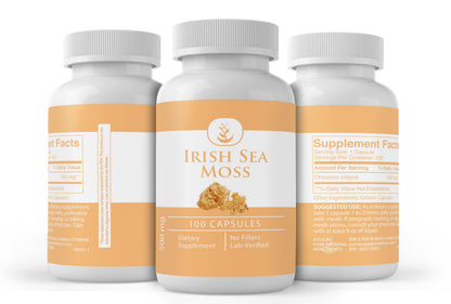 Irish Sea Moss (100 Capsules) - Pure Original, No Additives, Lab Verified